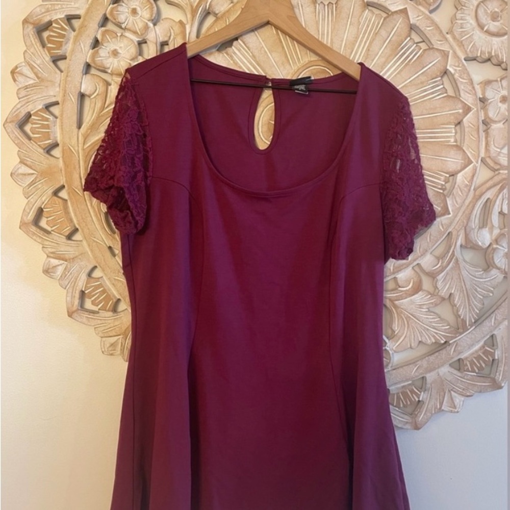Torrid Burgundy Lace Sleeve Top
